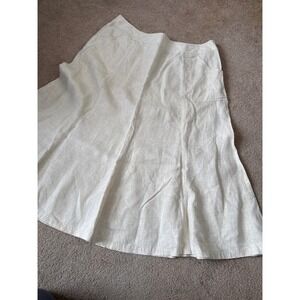JM Collection Tan Linen A Line Skirt Size 18W Long Midi Lightweight Vacation